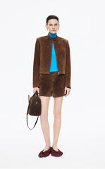 Coat / JNBY Cropped Suede Pigskin Jacket