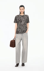 T-Shirt / JNBY Floral Wool-Blend Loose Tee