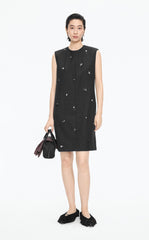 Dress / JNBY X-Line Beaded Wool Blend Dress