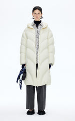 Down Coat / JNBY Oversized Long Hooded Down Coat