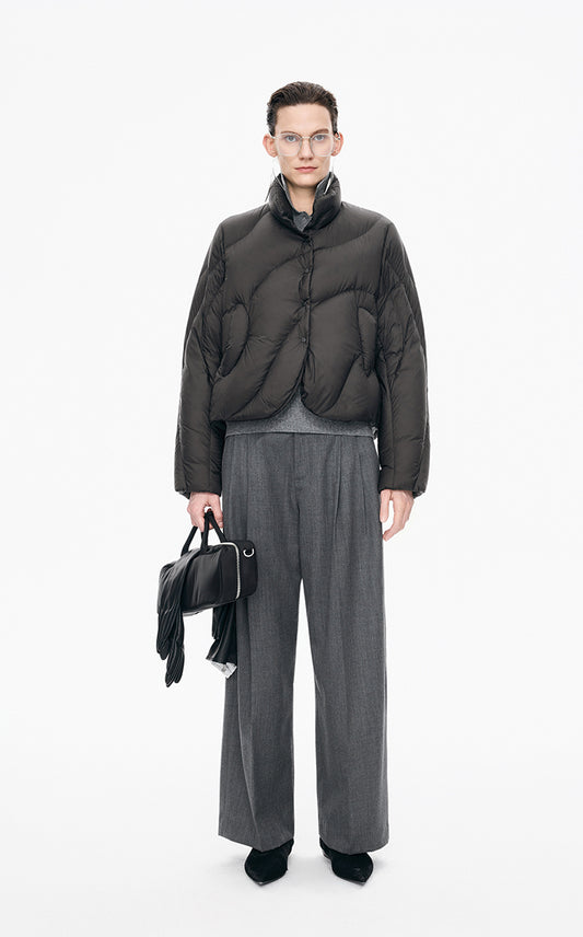 Down Coat / JNBY Curved Quilted Short Down Coat