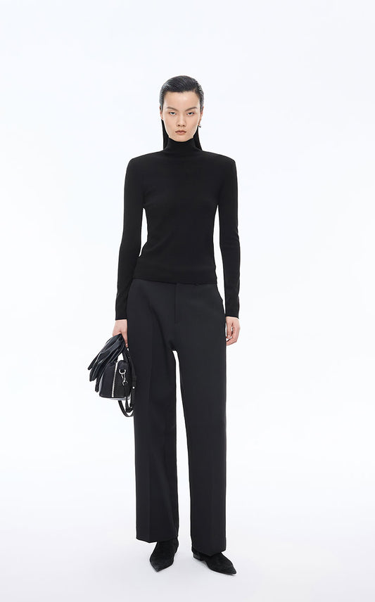 Sweater / JNBY Slim-Fit T-Neck Wool Blend Pullover