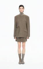 Coat / JNBY Double-Faced Collarless Wool Blend Coat