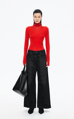 Pants / JNBY Relaxed Velvet-Flocked Wide-Leg Jeans