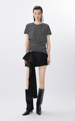 T-Shirt / JNBY Cotton Tee with Floral-Like Ruching