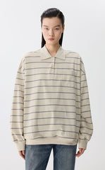 T-shirt / JNBY Striped Cotton Long-Sleeve Polo