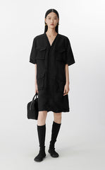 Dress / JNBY Eco V-Neck Short Sleeve Dress