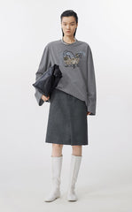 T-Shirt / JNBY Relaxed-Fit Ceramic Cat Long Sleeve Tee