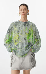 Sweater / JNBY Watercolor Floral Oversized Knit Sweater