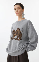Sweater / JNBY Ceramic Cat Oversized Knit Sweater