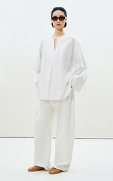 Shirt / LESS Loose Cotton Tie-Sleeve Top