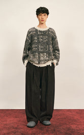 Sweater / CROQUIS Gold-Jacquard Gradient Check Sweater