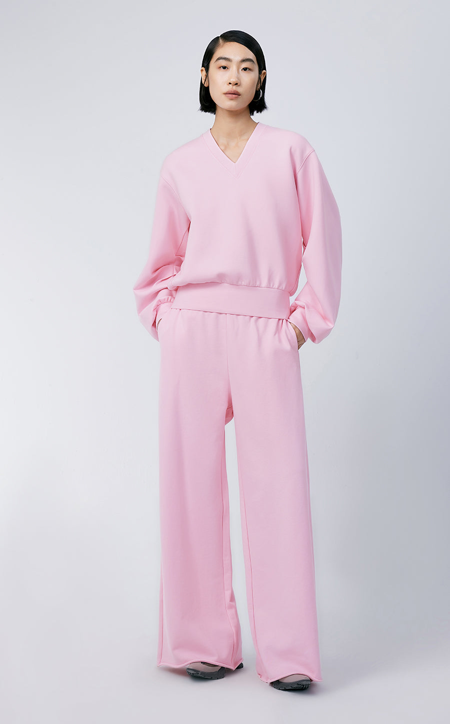 Sweatershirt / JNBY V-neck Cotton-blend Lyocell Sweatershirt£¨Spring 24£©