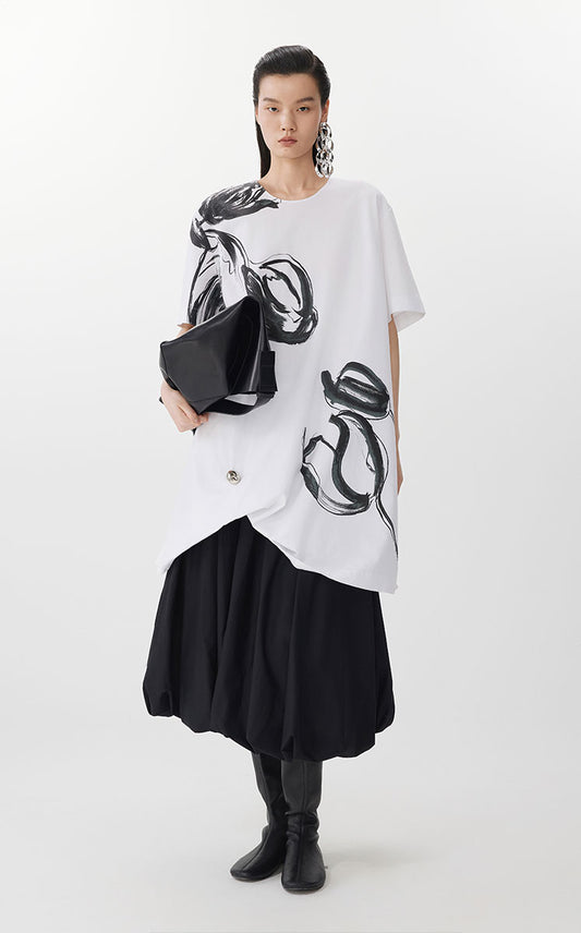 Dress / JNBY Tulip Print A-Line Dress