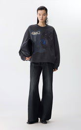 Pants / JNBY Flared Edge Denim Trousers