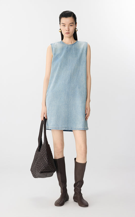 Dress / JNBY A-Line Sleeveless Cotton-Hemp Dress