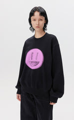 Sweatshirt / JNBY Fun Smile Pattern Loose Fit Round Neck Pullover Sweatshirt(100% cotton)