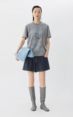 Shorts / JNBY Wide-Leg Rolled Denim Shorts