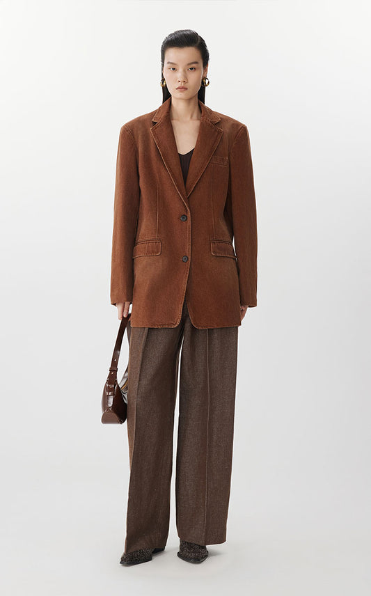 Pants / JNBY Cotton-Linen Wide-Leg Pants