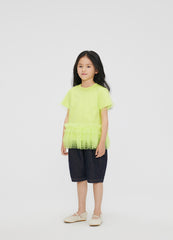 T-Shirt / jnby by JNBY Mesh Stacked Short-Sleeved Girls' T-Shirt