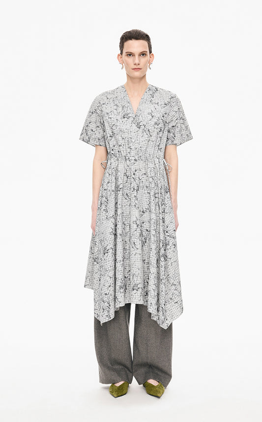 Dress / JNBY Hand-Painted Hydrangea A-Line Dress