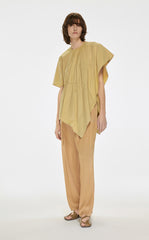 Shirt / JNBY Asymmetric Design Round Neck Short-sleeve Shirt(100% cotton)