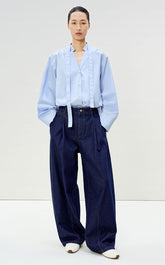 Shirt / LESS Supima Cotton V-Neck Long-Sleeve Shirt