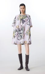 Dress / JNBY Hand-Painted Floral A-Line Cotton Dress