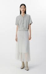 Shirt / JNBY Asymmetric Silk Panel Shirt