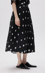 Skirt / JNBY Embroidered Mesh Polka Dot A-line Pleated Skirt