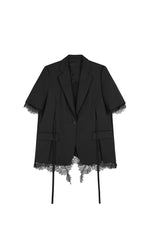 Blazer / JNBY Luxe Wool-Blend Lace Panel Blazer