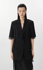 Blazer / JNBY Luxe Wool-Blend Lace Panel Blazer