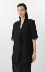 Blazer / JNBY Luxe Wool-Blend Lace Panel Blazer