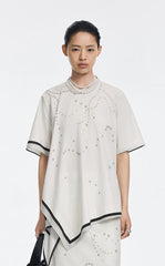 Blouse / JNBY Cotton Pearl Print Relaxed Top