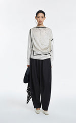Blouse / JNBY Silk Boat Neck Pearl Print Top