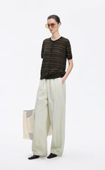 Cardigan / JNBY Cotton Stripe Short Sleeve Knit