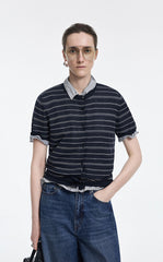 Cardigan / JNBY Cotton Stripe Short Sleeve Knit