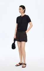 Cardigan / JNBY Open-Knit Cotton Cropped Cardigan