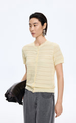 Cardigan / JNBY Open-Knit Cotton Cropped Cardigan