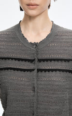 Cardigan / JNBY Open-Knit Cotton Cropped Cardigan