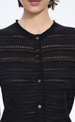 Cardigan / JNBY Open-Knit Cotton Cropped Cardigan