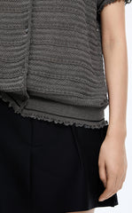 Cardigan / JNBY Open-Knit Cotton Cropped Cardigan