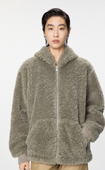 Coat / JNBY Eco-Faux Fur Hoodie Jacket