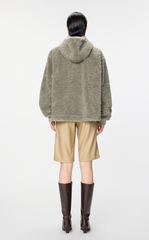 Coat / JNBY Eco-Faux Fur Hoodie Jacket