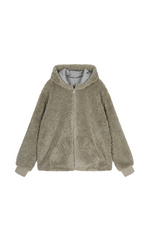 Coat / JNBY Eco-Faux Fur Hoodie Jacket