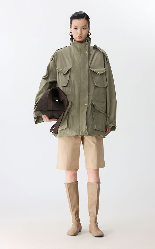 Coat / JNBY Oversized Shapeable Bone-Fish Hybrid Jacket