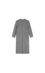 Coat / JNBY V-neck Wool-Cashmere Long Overcoat