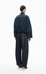 Down Coat / JNBY Denim texture Cropped Bomber Down Coat