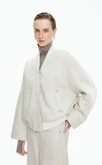 Down Coat / JNBY Denim texture Cropped Bomber Down Coat