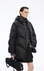 Down Coat / JNBY Oversized O-line Mid-length Goose Down Coat
